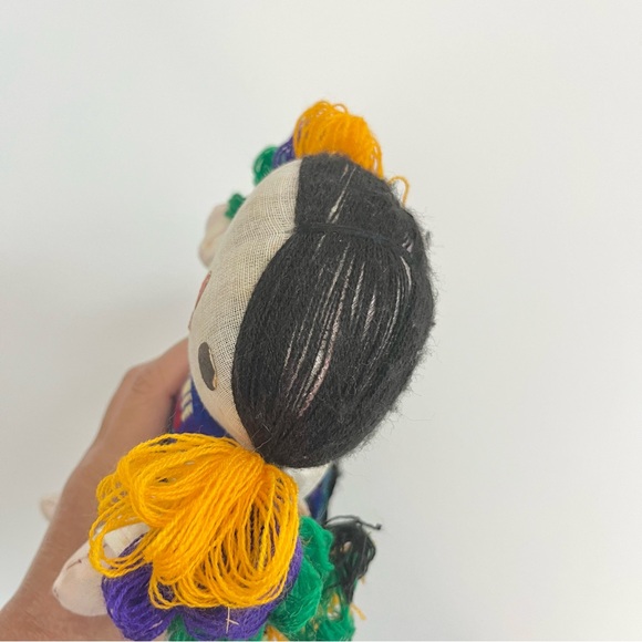 Vintage Handcrafted Mexican Girl Doll Stuffed Posable 8 Inches Traditional Dress - Picture 7 of 7